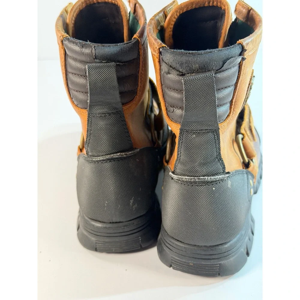 Polo Ralph Lauren Conquest Hi III Brown Leather Duck Boots Mens 8D CNQST HI III
